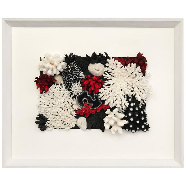 Natural Coral in Red, Black and White Wall Art